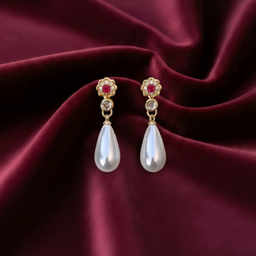 Pearl Blossom Drop Earrings [M]E556
