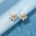 Royal Pearl Tiara Stud Earrings [A]E575 - Pastels