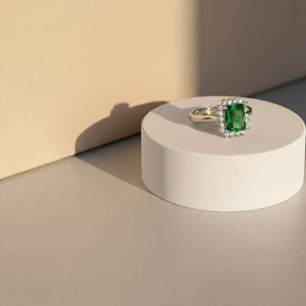 GREEN GEMSTONE ADJUSTABLE RING [M]R095