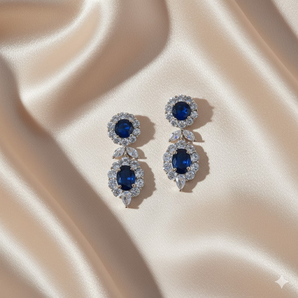 SAPPHIRE DUO DROP EARRINGS E452