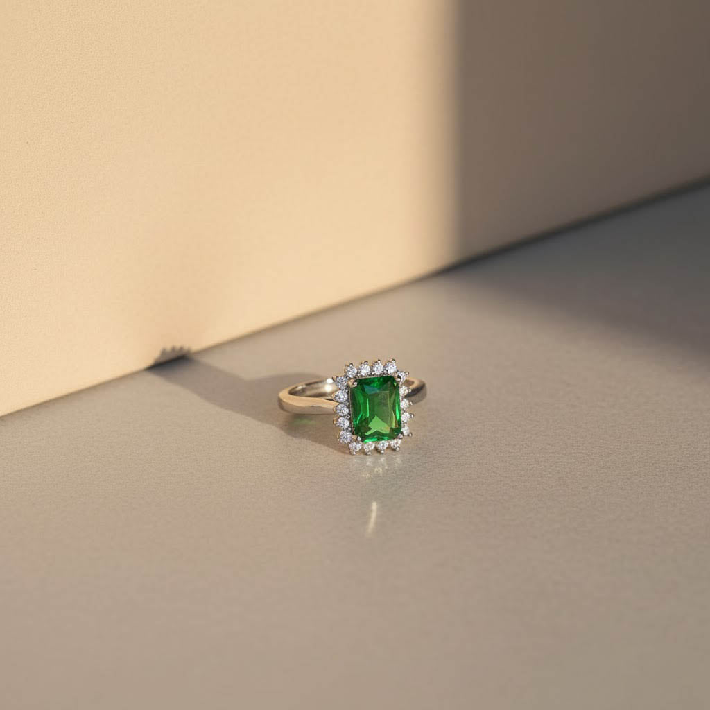 GREEN GEMSTONE ADJUSTABLE RING [M]R095