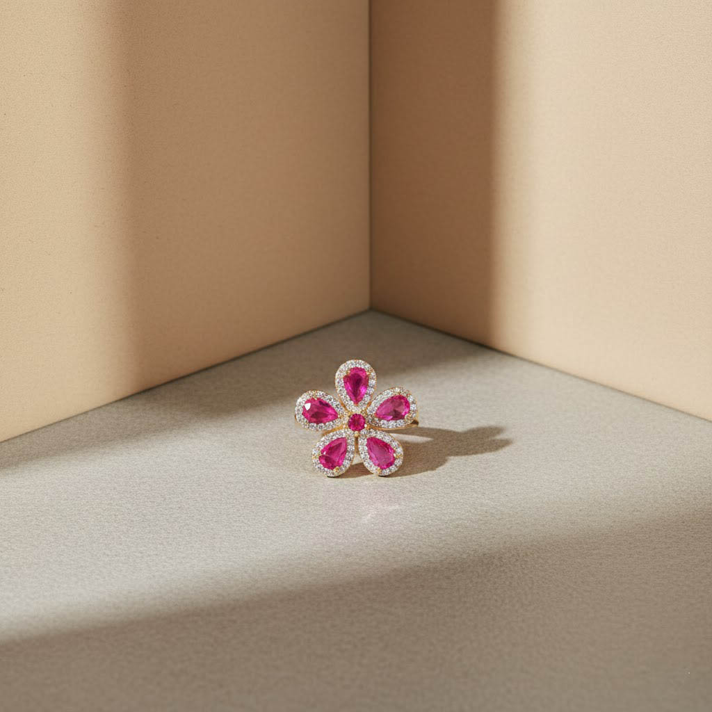 FLORAL FANTASY RUBY RING [H]R097