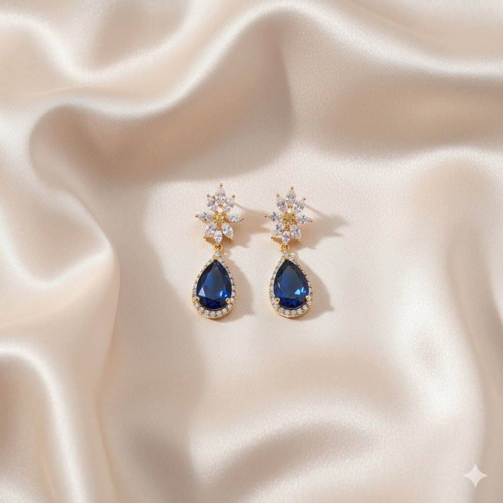 SAPPHIRE STARLIGHT DANGLE EARRINGS [S]E516
