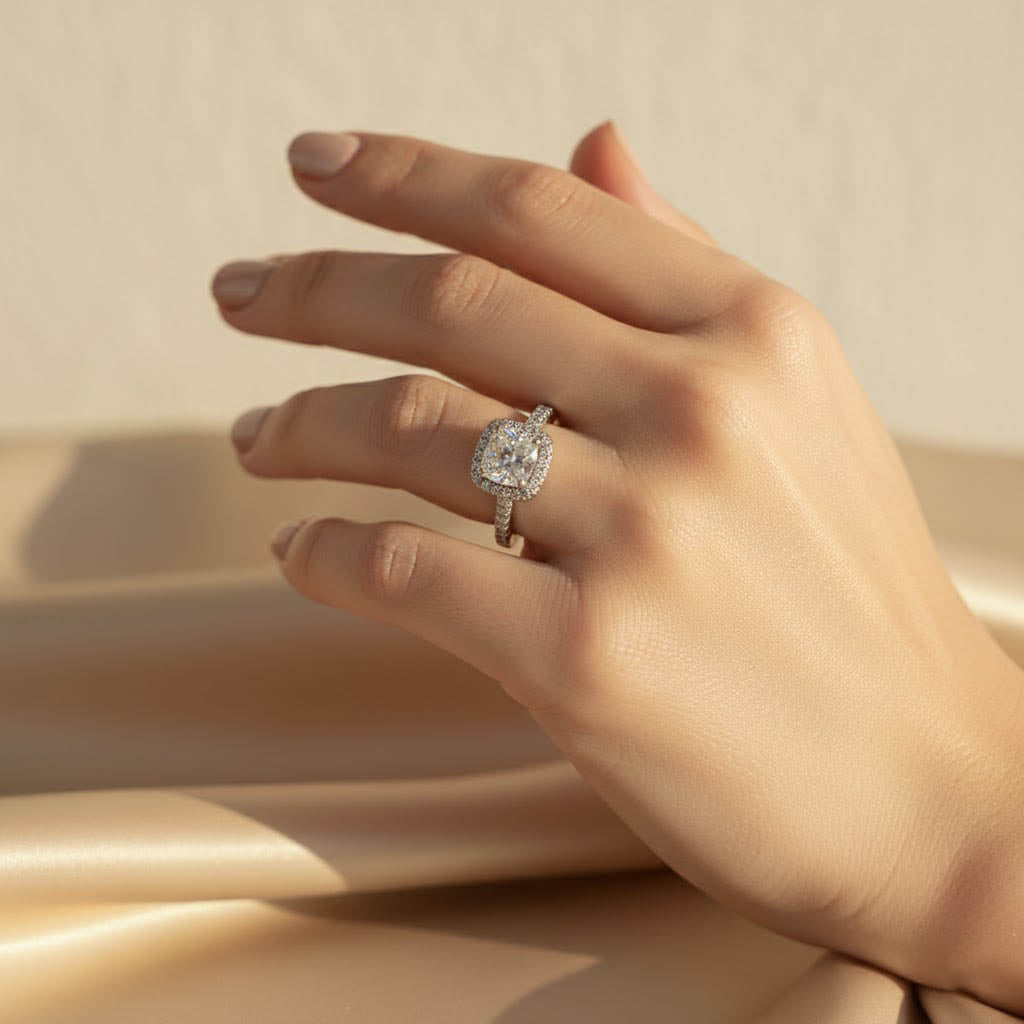 SQUARE BRILLIANT ENGAGEMENT RING [M]R091