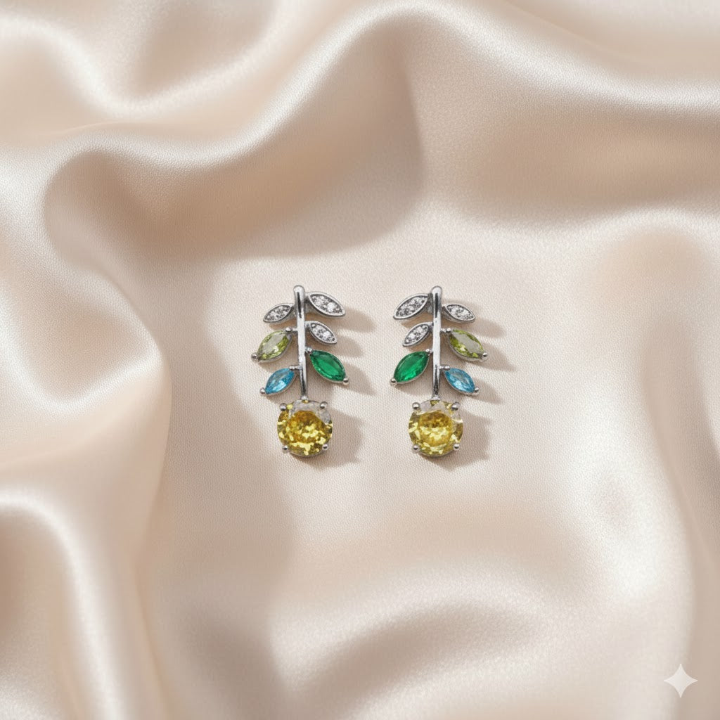 LEAFY GEMS EARRINGS E472