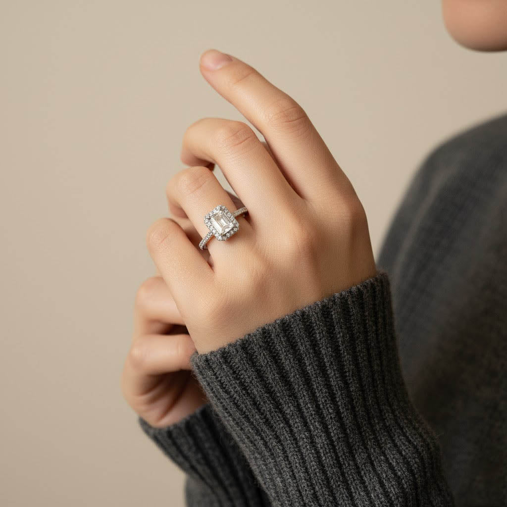 LUXURY RECTANGLE ZIRCON RING [M]R092