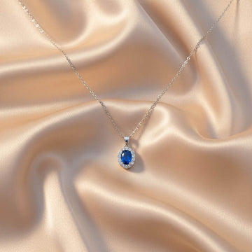 SAPPHIRE SPARKLE OVAL PENDANT [S]N159